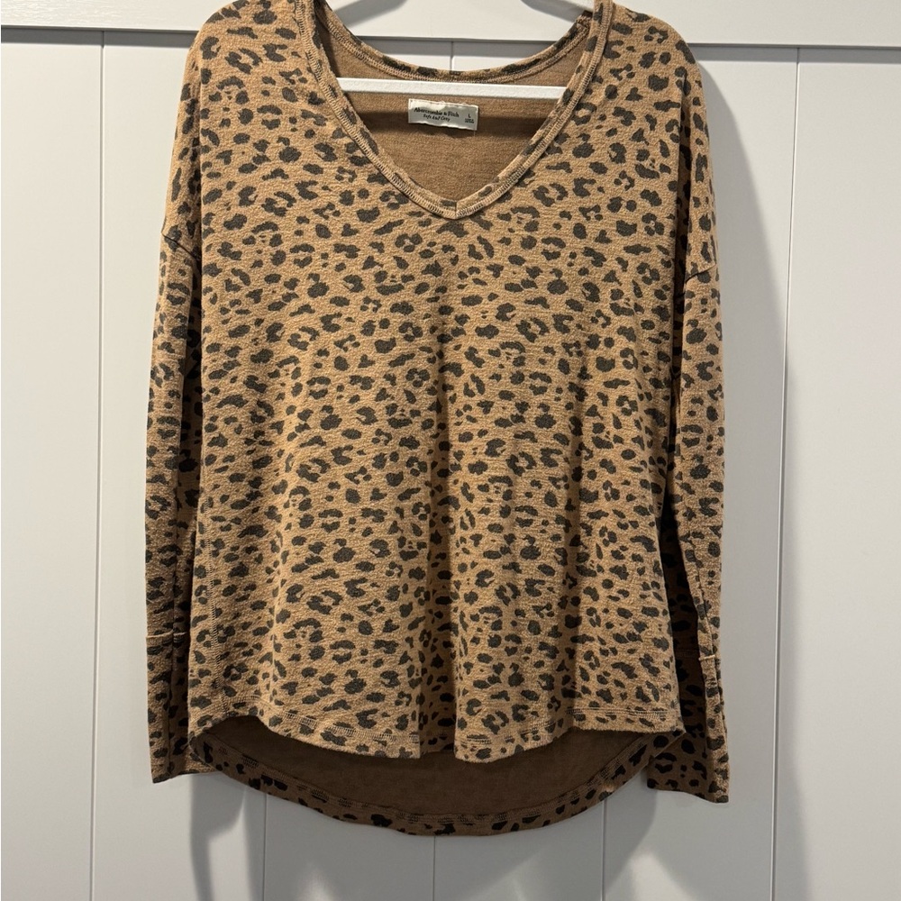 Leopard Print V-Neck Women's Top